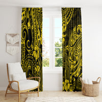 Hawaii King Kamehameha Window Curtain Polynesian Pattern Yellow Version - Wonder Print Shop