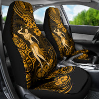Hawaii Hula Girl Car Seat Cover Polynesian Pattern Gold Version - Wonder Print Shop