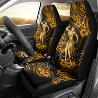 Hawaii Hula Girl Car Seat Cover Polynesian Pattern Gold Version - Wonder Print Shop