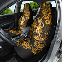Hawaii Hula Girl Car Seat Cover Polynesian Pattern Gold Version - Wonder Print Shop