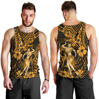 Hawaii Hula Girl Men Tank Top Polynesian Pattern Gold Version - Wonder Print Shop