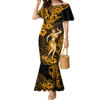 Hawaii Hula Girl Mermaid Dress Polynesian Pattern Gold Version - Wonder Print Shop