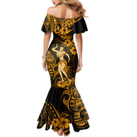 Hawaii Hula Girl Mermaid Dress Polynesian Pattern Gold Version - Wonder Print Shop