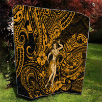 Hawaii Hula Girl Quilt Polynesian Pattern Gold Version - Wonder Print Shop
