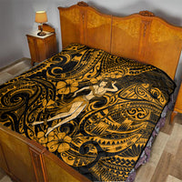 Hawaii Hula Girl Quilt Polynesian Pattern Gold Version - Wonder Print Shop