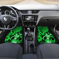Hawaii Hula Girl Car Mats Polynesian Pattern Green Version - Wonder Print Shop