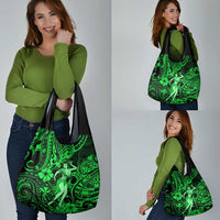Hawaii Hula Girl Grocery Bag Polynesian Pattern Green Version