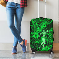 Hawaii Hula Girl Luggage Cover Polynesian Pattern Green Version - Wonder Print Shop