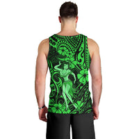 Hawaii Hula Girl Men Tank Top Polynesian Pattern Green Version - Wonder Print Shop