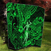 Hawaii Hula Girl Quilt Polynesian Pattern Green Version - Wonder Print Shop