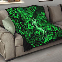 Hawaii Hula Girl Quilt Polynesian Pattern Green Version - Wonder Print Shop