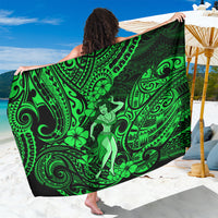 Hawaii Hula Girl Sarong Polynesian Pattern Green Version - Wonder Print Shop
