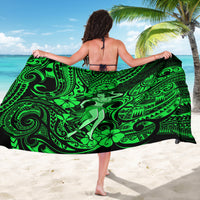 Hawaii Hula Girl Sarong Polynesian Pattern Green Version - Wonder Print Shop