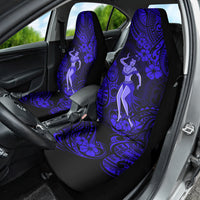 Hawaii Hula Girl Car Seat Cover Polynesian Pattern Navy Blue Version - Wonder Print Shop