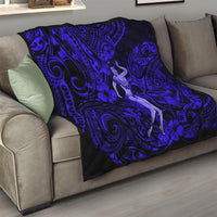 Hawaii Hula Girl Quilt Polynesian Pattern Navy Blue Version - Wonder Print Shop