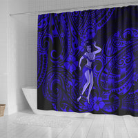 hawaii-hula-girl-shower-curtain-polynesian-pattern-navy-blue-version
