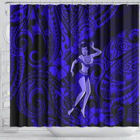 hawaii-hula-girl-shower-curtain-polynesian-pattern-navy-blue-version