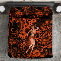 Hawaii Hula Girl Bedding Set Polynesian Pattern Orange Version - Wonder Print Shop