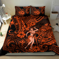 Hawaii Hula Girl Bedding Set Polynesian Pattern Orange Version - Wonder Print Shop