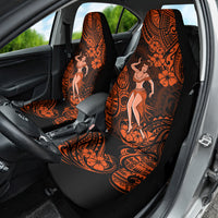 Hawaii Hula Girl Car Seat Cover Polynesian Pattern Orange Version - Wonder Print Shop