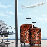 Hawaii Hula Girl Luggage Cover Polynesian Pattern Orange Version - Wonder Print Shop
