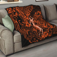 Hawaii Hula Girl Quilt Polynesian Pattern Orange Version - Wonder Print Shop