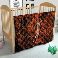 Hawaii Hula Girl Quilt Polynesian Pattern Orange Version - Wonder Print Shop