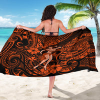 Hawaii Hula Girl Sarong Polynesian Pattern Orange Version - Wonder Print Shop