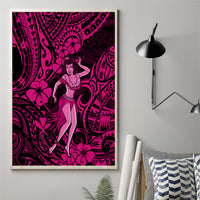 Hawaii Hula Girl Canvas Wall Art Polynesian Pattern Pink Version - Wonder Print Shop