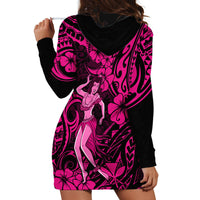 Hawaii Hula Girl Hoodie Dress Polynesian Pattern Pink Version - Wonder Print Shop