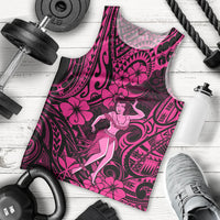 Hawaii Hula Girl Men Tank Top Polynesian Pattern Pink Version - Wonder Print Shop