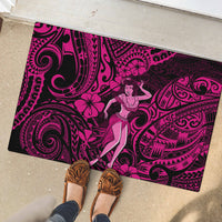 Hawaii Hula Girl Rubber Doormat Polynesian Pattern Pink Version - Wonder Print Shop