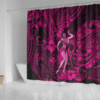 hawaii-hula-girl-shower-curtain-polynesian-pattern-pink-version