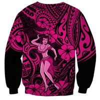 Hawaii Hula Girl Sweatshirt Polynesian Pattern Pink Version - Wonder Print Shop