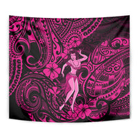 Hawaii Hula Girl Tapestry Polynesian Pattern Pink Version - Wonder Print Shop