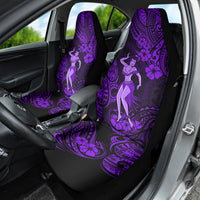 Hawaii Hula Girl Car Seat Cover Hibiscus Hawaii Tribal Tattoo Purple Version - Wonder Print Shop