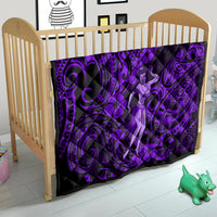 Hawaii Hula Girl Quilt Hibiscus Hawaii Tribal Tattoo Purple Version - Wonder Print Shop