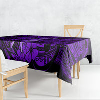 Hawaii Hula Girl Tablecloth Hibiscus Hawaii Tribal Tattoo Purple Version - Wonder Print Shop