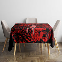 Hawaii Hula Girl Tablecloth Hibiscus Hawaii Tribal Tattoo Red Version - Wonder Print Shop