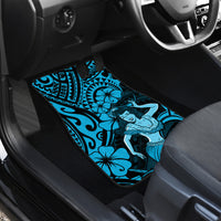 Hawaii Hula Girl Car Mats Hibiscus Hawaii Tribal Tattoo Sky Blue Version - Wonder Print Shop