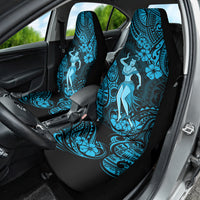 Hawaii Hula Girl Car Seat Cover Hibiscus Hawaii Tribal Tattoo Sky Blue Version - Wonder Print Shop