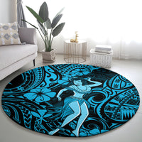 hawaii-hula-girl-round-carpet-hibiscus-hawaii-tribal-tattoo-sky-blue-version