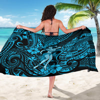 Hawaii Hula Girl Sarong Hibiscus Hawaii Tribal Tattoo Sky Blue Version - Wonder Print Shop