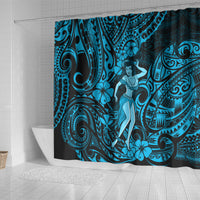 hawaii-hula-girl-shower-curtain-hibiscus-hawaii-tribal-tattoo-sky-blue-version