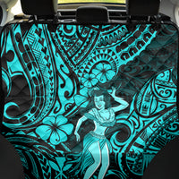 Hawaii Hula Girl Back Car Seat Cover Hibiscus Hawaii Tribal Tattoo Turquoise Version - Wonder Print Shop