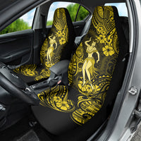 Hawaii Hula Girl Car Seat Cover Hibiscus Hawaii Tribal Tattoo Yellow Version - Wonder Print Shop