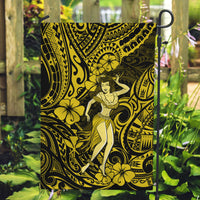 Hawaii Hula Girl Garden Flag Hibiscus Hawaii Tribal Tattoo Yellow Version - Wonder Print Shop