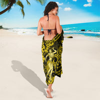 Hawaii Hula Girl Sarong Hibiscus Hawaii Tribal Tattoo Yellow Version - Wonder Print Shop