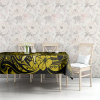 Hawaii Hula Girl Tablecloth Hibiscus Hawaii Tribal Tattoo Yellow Version - Wonder Print Shop