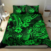 Hawaii Pineapple Bedding Set Paradise Flowers Pacific With Green Polynesian Tribal - Wonder Print Shop